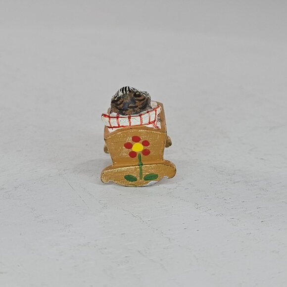 Fritz Bermann Vienna Bronze Cat In Cradle Cold Painted Kitten Tucked Into Bed - Picture 4 of 8